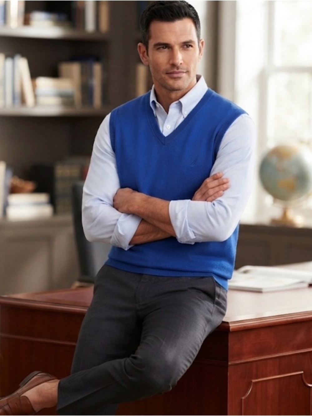 Nautica Mens Golf Performance Sweater Vest Sleeveless Preppy V-Neck Pullover XL